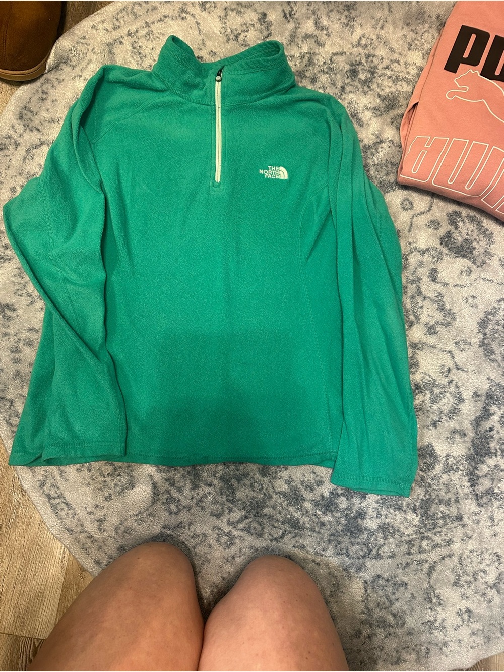 The North Face Kids Green Quarter-Zip Fleece Pullover
